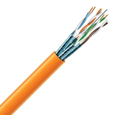 Кабель кручена пара ЗЗКМ S/FTP Cat 6A 4x2x23 AWG LSZH (к) 305 м Помаранчевий (13588)