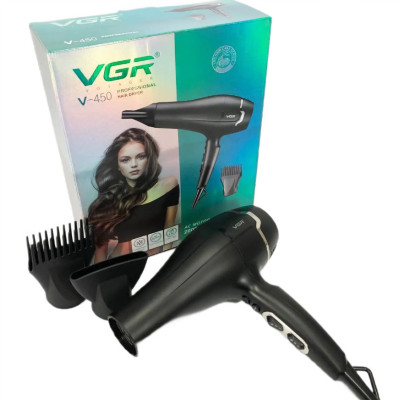 Профессиональный фен для волос VGR V-450 2400 Вт Черный (2104619586) Профессиональный фен для волос VGR V-450 2400 Вт Черный (2104619586)