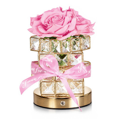 Настольная лампа LED светильник Lesko Rose Crystal YW-HP-MGMFP Розовый (14478-96606)