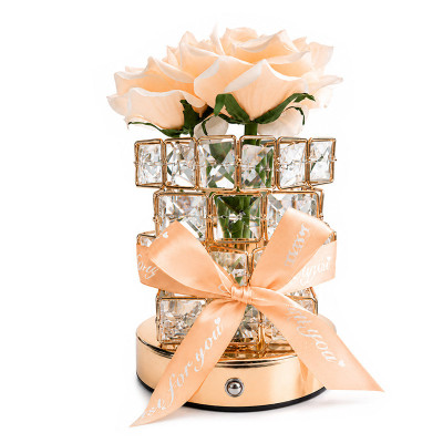 Настольная лампа LED ночник Lesko Rose Crystal YW-HP-MGMFP Champagne (14478-96605)