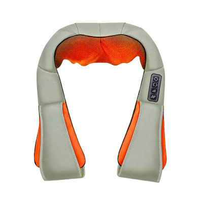 Роликовий масажер для шиї та плечей Lesko Massager of Neck Kneading Бежево-помаранчевий (14453-96601)