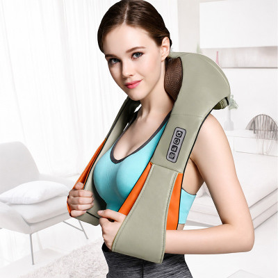 Роликовий масажер для шиї та плечей Lesko Massager of Neck Kneading Бежево-помаранчевий (14453-96601) Роликовий масажер для шиї та плечей Lesko Massager of Neck Kneading Бежево-помаранчевий (14453-96601)