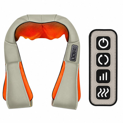 Роликовий масажер для шиї та плечей Lesko Massager of Neck Kneading Бежево-помаранчевий (14453-96601) Роликовий масажер для шиї та плечей Lesko Massager of Neck Kneading Бежево-помаранчевий (14453-96601)