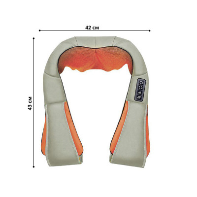 Роликовий масажер для шиї та плечей Lesko Massager of Neck Kneading Бежево-помаранчевий (14453-96601) Роликовий масажер для шиї та плечей Lesko Massager of Neck Kneading Бежево-помаранчевий (14453-96601)