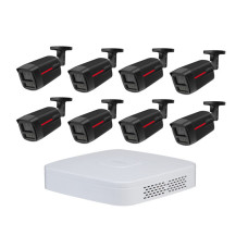 Комплект IP видеонаблюдения Dahua WizColor Kit 8хDH-IPC-HFW2449TL-S-PRO-BE+1хNVR2108-I2 Черный (14181)