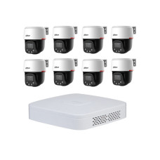 Комплект IP-відеоспостереження Dahua WizColor Kit 8хDH-SD2C400NA-B-PV-PRO+1хNVR2108-I2 Білий (14182)