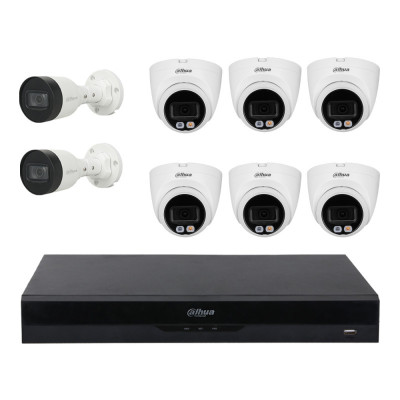 Вуличний комплект IP-відеоспостереження Dahua KIT-DH208 Білий (14188)
