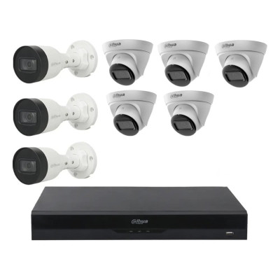 Вуличний комплект IP-відеоспостереження Dahua KIT-DH184 Білий (14199)