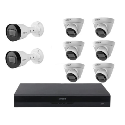 Вуличний комплект IP-відеоспостереження Dahua KIT-DH182 Білий (14204)