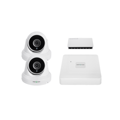 Комплект IP-видеонаблюдения GreenVision GV-IP-K-W95/2 5MP на 2 камеры Белый (14269)