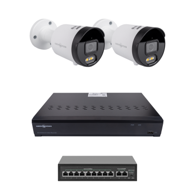 Комплект IP-видеонаблюдения GreenVision GV-IP-K-W102/2 4MP Ultra AI на 2 камеры Белый (14275)