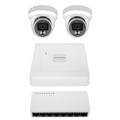 Комплект IP-відеоспостереження GreenVision GV-IP-K-W100/2 6MP на 2 камери Білий (14277)