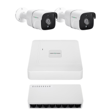 Комплект IP-відеоспостереження GreenVision GV-IP-K-W97/2 4MP на 2 камери Білий (14280)
