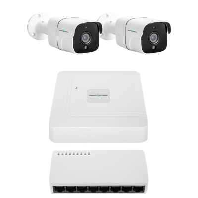 Комплект IP-відеоспостереження GreenVision GV-IP-K-W97/2 4MP на 2 камери Білий (14280)
