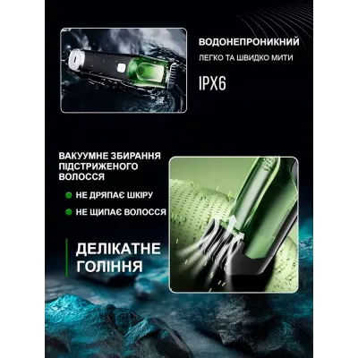Тример для бороди та тіла ANSHE Man Чорно-зелений (2741016398) Тример для бороди та тіла ANSHE Man Чорно-зелений (2741016398)