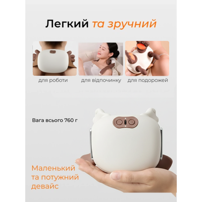 Масажер для шиї та плечей ANSHE 3D Шиацу Бежевий (3016862021) Масажер для шиї та плечей ANSHE 3D Шиацу Бежевий (3016862021)