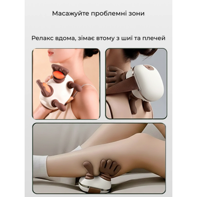 Масажер для шиї та плечей ANSHE 3D Шиацу Бежевий (3016862021) Масажер для шиї та плечей ANSHE 3D Шиацу Бежевий (3016862021)