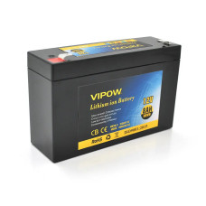 Акумуляторна батарея літієва Vipow 12 V 8Ah Li-ion 18650 ВМS 3S4P Black (14418)