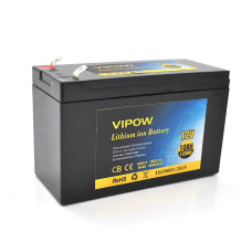 Акумуляторна батарея літієва Vipow 12 V 10Ah Li-ion 18650 ВМS 3S5P Black (14419)