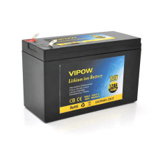 Акумуляторна батарея літієва Vipow 12 V 12Ah Li-ion 18650 ВМS 3S6P Black (14420)