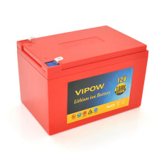 Акумуляторна батарея літієва Vipow 12 V 18Ah Li-ion 18650 ВМS 3S9P Red (14422)