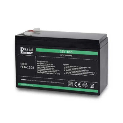 Акумулятор Full Energy LiFePO4 FEG-128 12V 8Аh Black (14454)