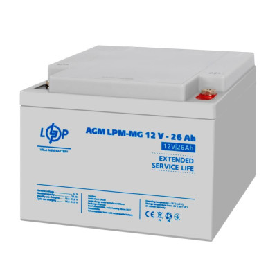 Акумулятор мультигелевий LogicPower AGM LPM-MG 12V-26 Ah Grey (14478) Акумулятор мультигелевий LogicPower AGM LPM-MG 12V-26 Ah Grey (14478)