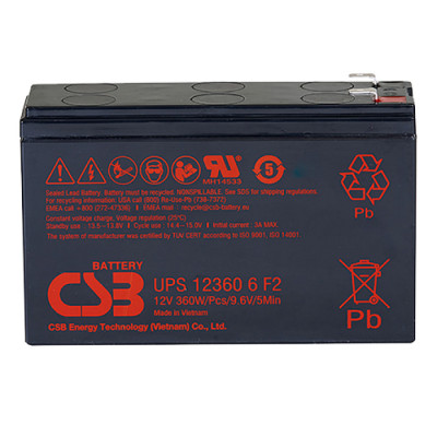 Аккумуляторная батарея CSB UPS123606F2/F1 12V 6Ah Black (14316)
