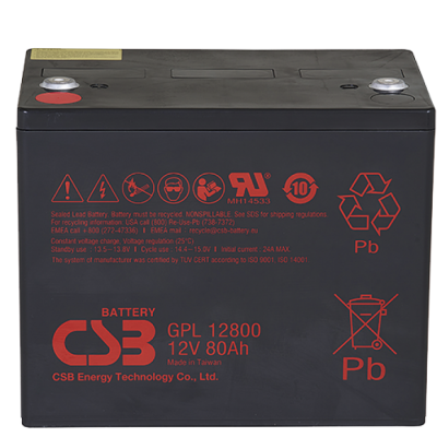 Аккумуляторная батарея CSB GPL12800 12V 80Ah Black (14321)