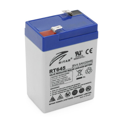 Акумуляторна батарея AGM Ritar RT645 Gray Case 6V 4.5Ah (14342)