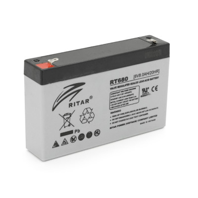 Аккумуляторная батарея AGM Ritar RT680 Gray Case 6V 8Ah (14344)