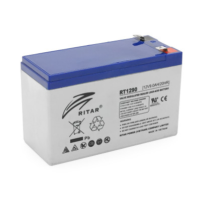 Аккумуляторная батарея AGM Ritar RT1290 Gray Case 12V 9Ah (14352)