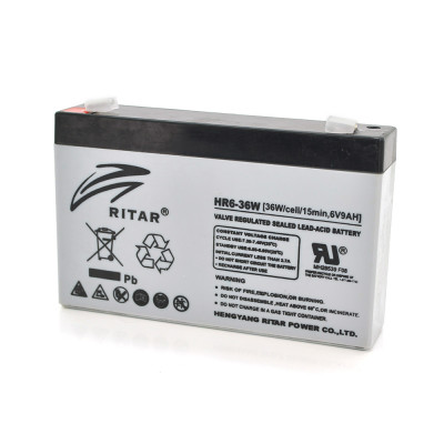 Акумуляторна батарея AGM Ritar HR6-36W Gray Case 6V 9Ah (14362)