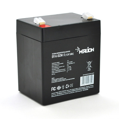 Тяговая аккумуляторная батарея Merlion EV 6-DZM-5 12V 5Ah Black (14399)