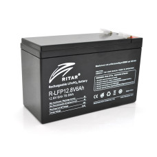Акумуляторна батарея Ritar LiFePO4 12.8V 6Ah 76.8Wh BMS3A@4S Black (14402)