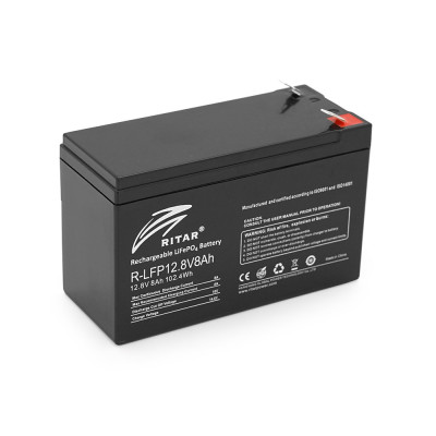 Аккумуляторная батарея Ritar LiFePO4 12.8V 8Ah BMS4A@4S Black (14403)
