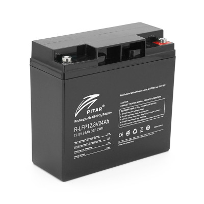 Аккумуляторная батарея Ritar LiFePO4 12.8V 24Ah BMS2P4S Black (14404)
