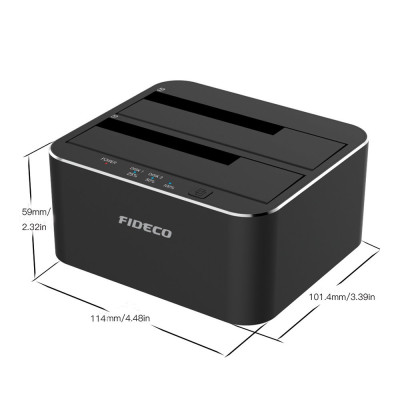 Док-станция клонировщик FIDECO для двух HDD 2.5 Док-станция клонировщик FIDECO для двух HDD 2.5