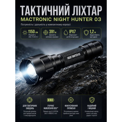 Фонарь тактический подствольный Mactronic Night Hunter 03 THH0231 155x45x45 мм Черный (DAS1285) Фонарь тактический подствольный Mactronic Night Hunter 03 THH0231 155x45x45 мм Черный (DAS1285)