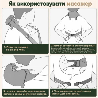 Масажер для шиї та плечей з підігрівом Urbankit 4D Ефект рук Зелений (BM-4D01) Масажер для шиї та плечей з підігрівом Urbankit 4D Ефект рук Зелений (BM-4D01)