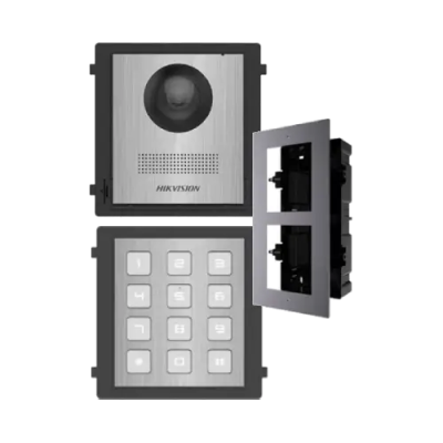 Комплект модулів Hikvision DS-KD8003-IME1NS + DS-KD-ACF2/Plastic + DS-KD-KP/S Сірий (15009)
