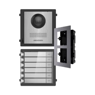 Комплект модулів Hikvision DS-KD8003-IME1NS + DS-KD-ACF2/Plastic + DS-KD-KK/S Сірий (15010)