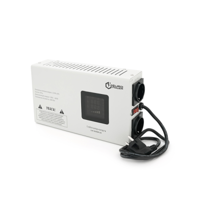 Стабилизатор напряжения релейный EuroPower SLIM-2000SBR LED 2000VA 1400W Белый (15058)