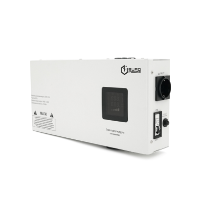 Стабилизатор напряжения релейный EuroPower SLIM-3000SBR LED 3000VA 2700W Белый (15059)