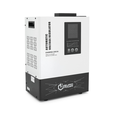 Стабилизатор напряжения релейный EuroPower EWMR90-20KVA LCD 16000W Черно-белый (15068)