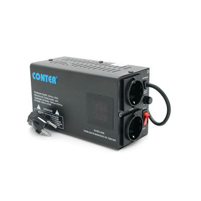 Стабилизатор напряжения релейный Conter SVRS-500VA/375W Черный (15077)
