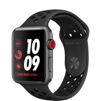  Apple Watch Nike+ Series 3 GPS + Cellular 38mm Space Gray Aluminum w. Anthracite/BlackSport B. (MQL62)