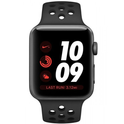  Apple Watch Nike+ Series 3 GPS + Cellular 38mm Space Gray Aluminum w. Anthracite/BlackSport B. (MQL62)