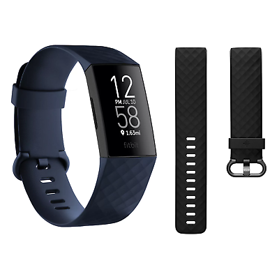 FITBIT CHARGE 4 BLACK/STORM BLUE FB417BKNV+BONUS BLACK CLASSIC BANDS