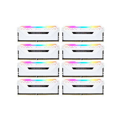 Corsair 64GB (8x8GB) 3200MHz CL16 Vengeance RGB PRO White (CMW64GX4M8C3200C16W)